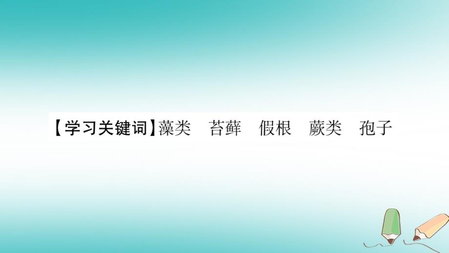 2018秋七年级生物上册第3单元第1章第1节藻类苔藓和蕨类植物习题课件新版新人教版_第2页