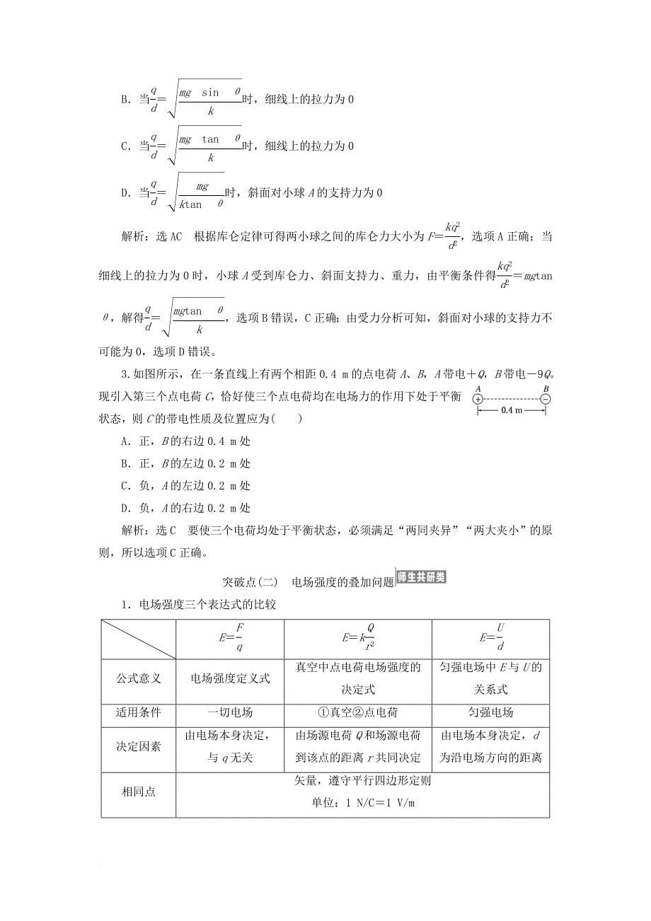 高考物理一轮复习 第六章 静电场 第1节 电场力的性质_第5页