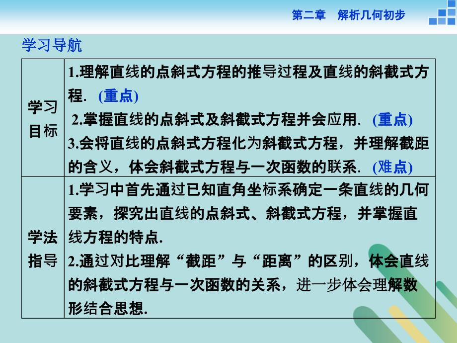 2018_2019学年高中数学第二章解析几何初步2.1直线与直线的方程2.1.2第一课时直线的方程课件北师大版必修_第3页