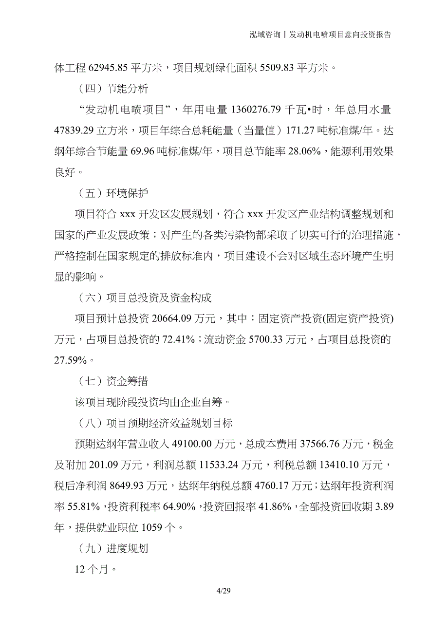 发动机电喷项目意向投资报告_第4页