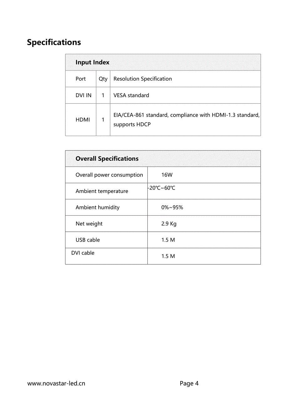 诺瓦科技LED控制卡MCTRL700规格书_第5页