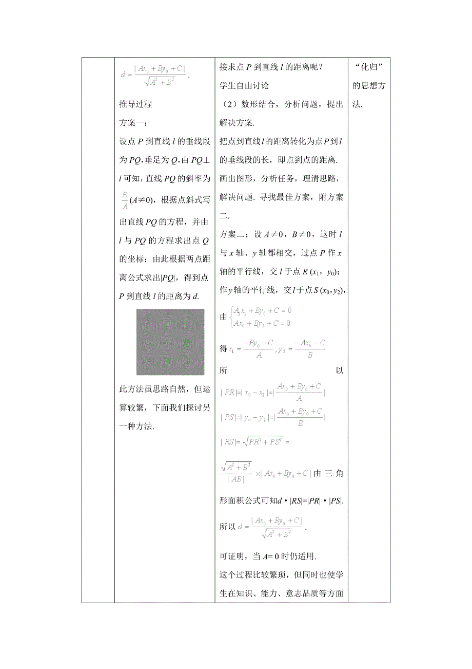 2018-2019学年人教a版必修二 点到直线的距离第一课时 教案_第2页