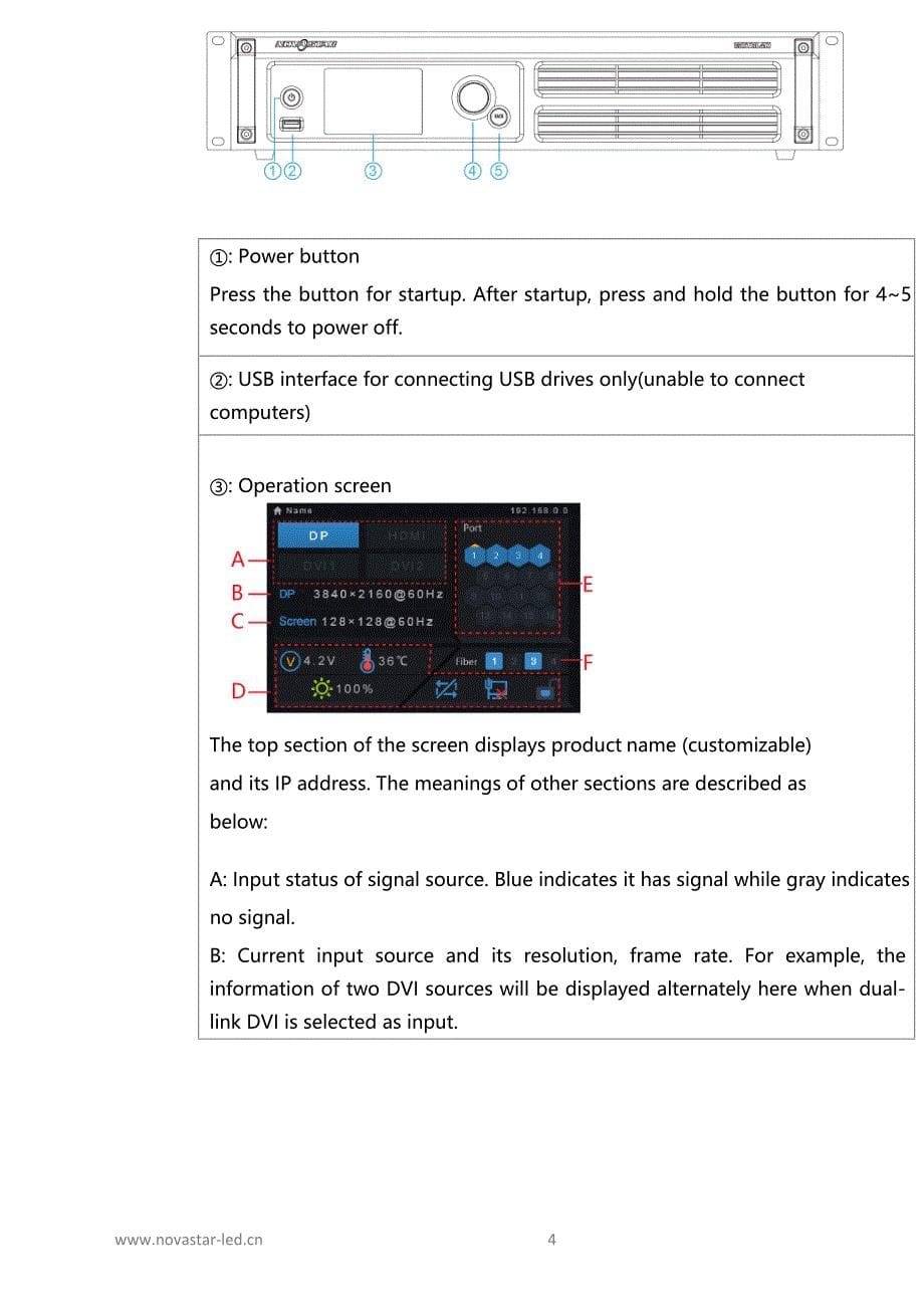诺瓦科技LED控制卡MCTRL4K规格书_第5页