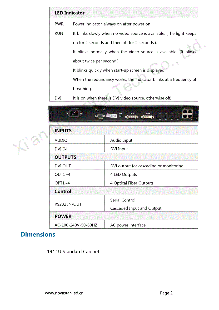 诺瓦科技LED控制卡MCTRL500规格书_第3页