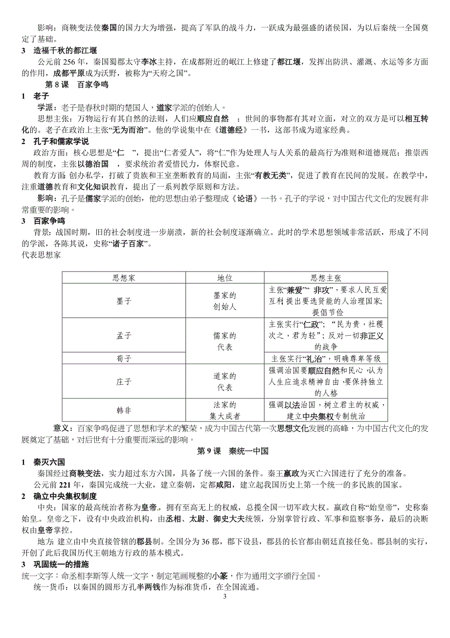 2016最新人教版七年级历史上册期中复习知识点_第3页