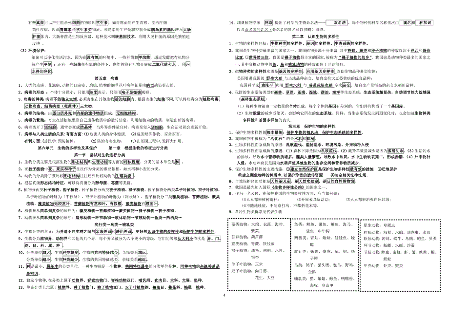 2017年最新版八年级上册生物复习提纲_第4页