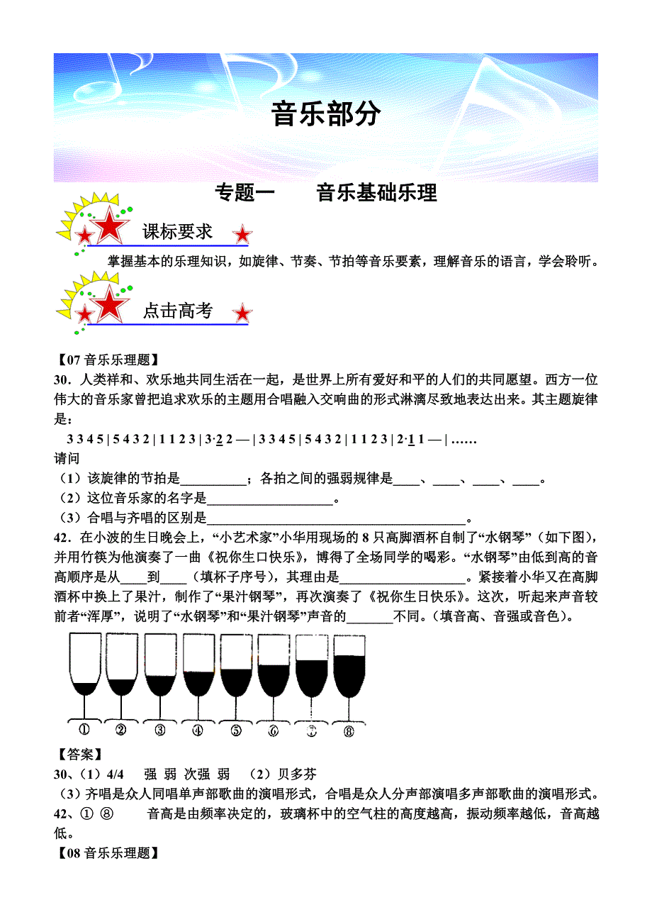 专题一音乐基础乐理_第1页