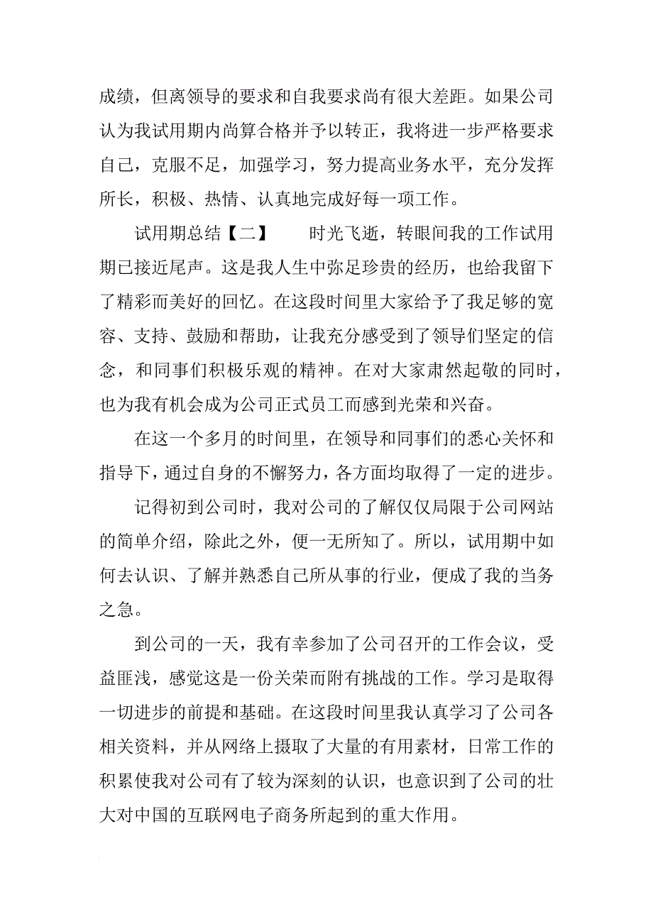 xx年试用期总结模板_第3页