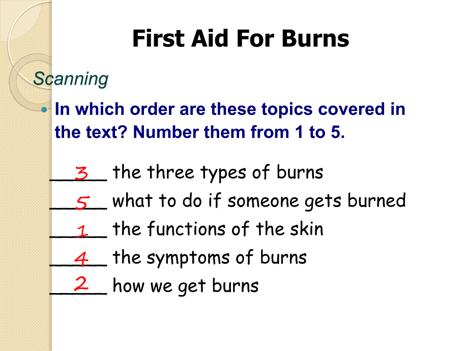 高中英语必修5 unit 5 first aid for burns_第4页