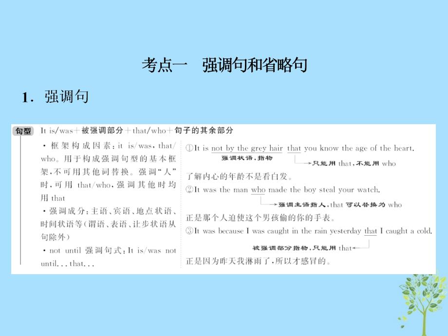 全国卷2019届高考英语一轮复习语法部分第十一讲特殊句式课件新人教版_第3页