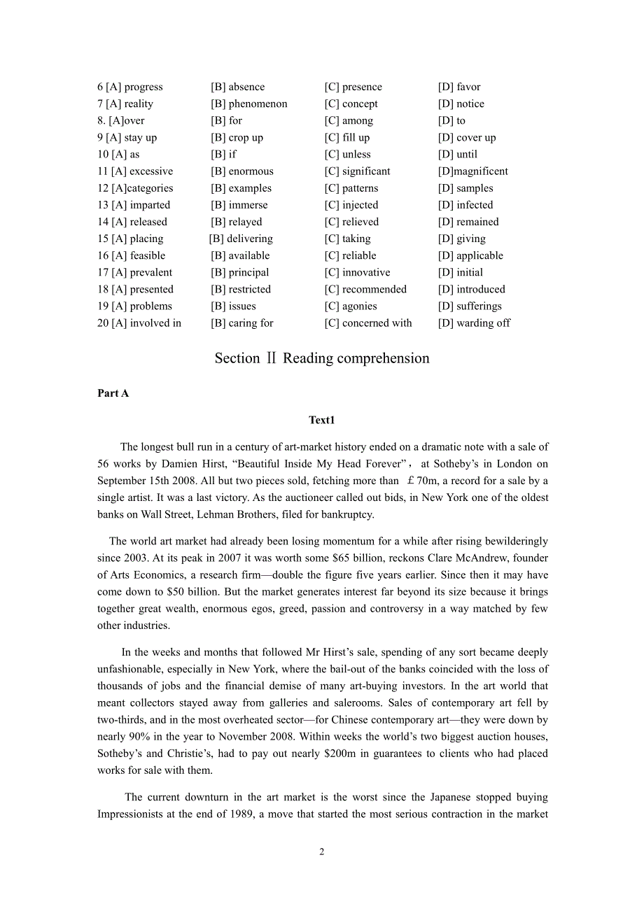 2010年考研英语二真题与答案_第2页