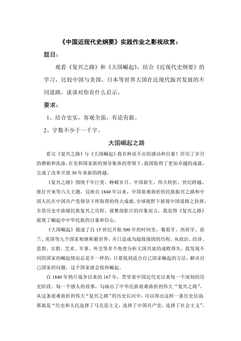 大国崛起之路——我的个人论文_第1页