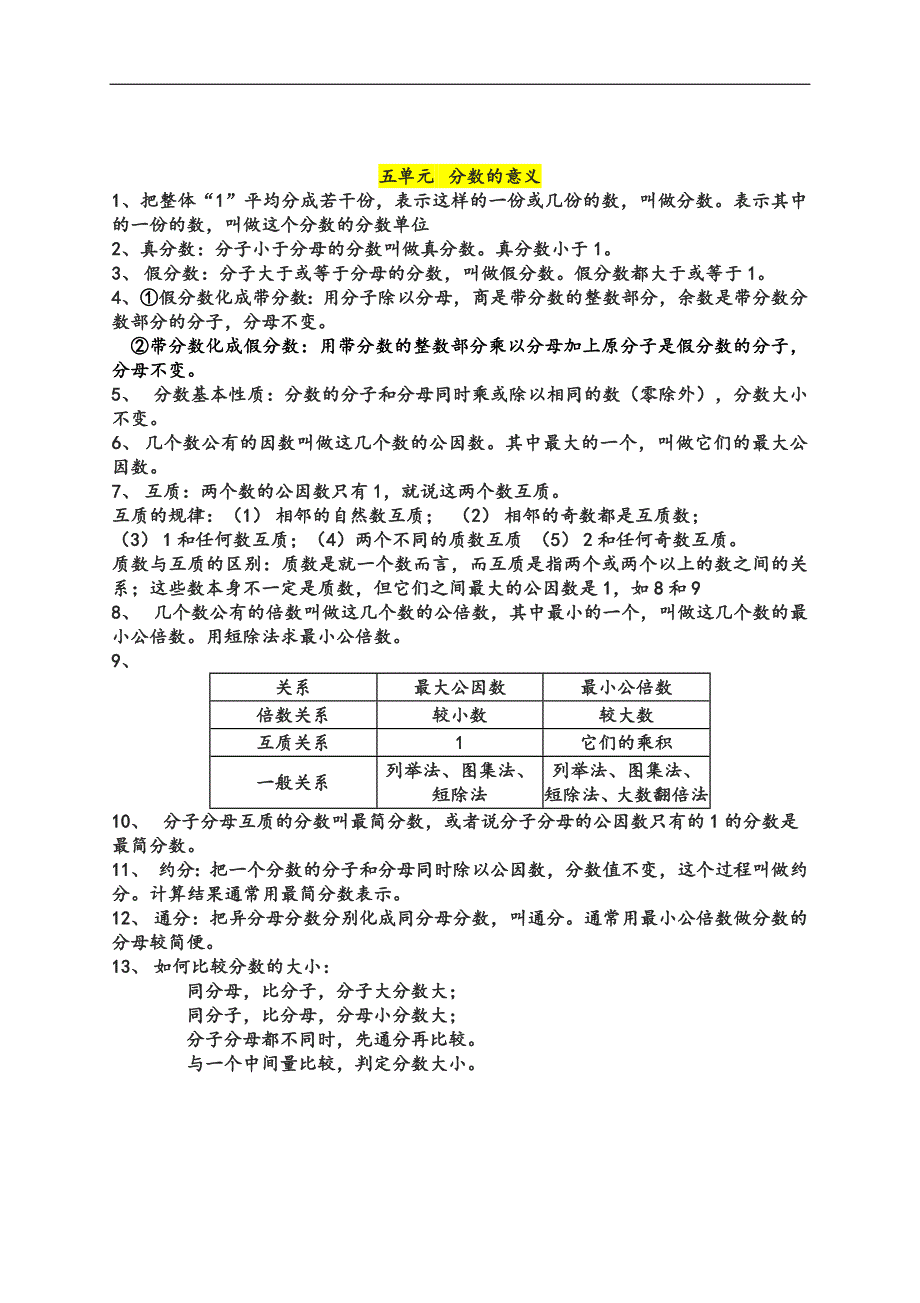 北师大版五年级数学上册总复习-知识点整理_第4页