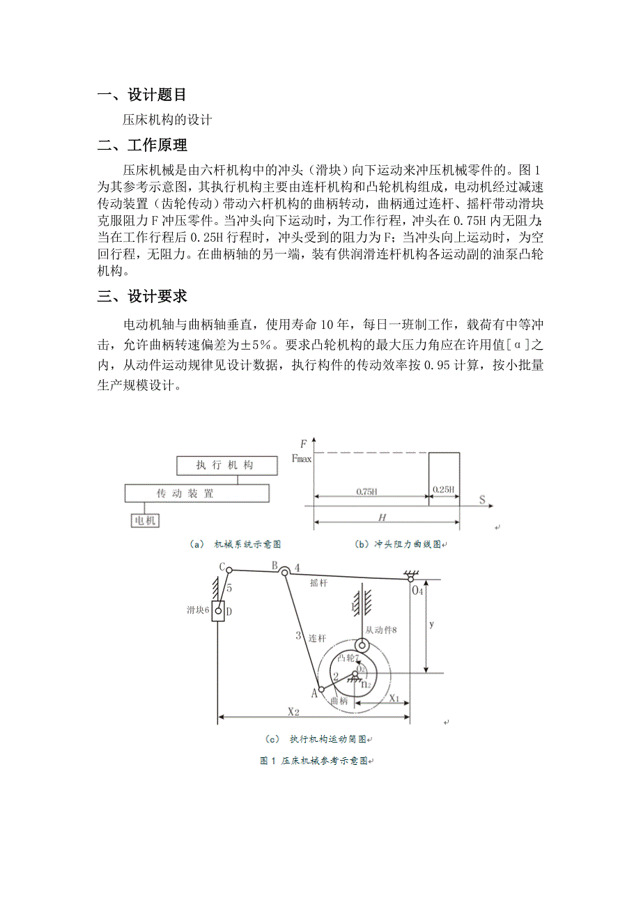 机械原理课程设计-压床机构设计_第3页