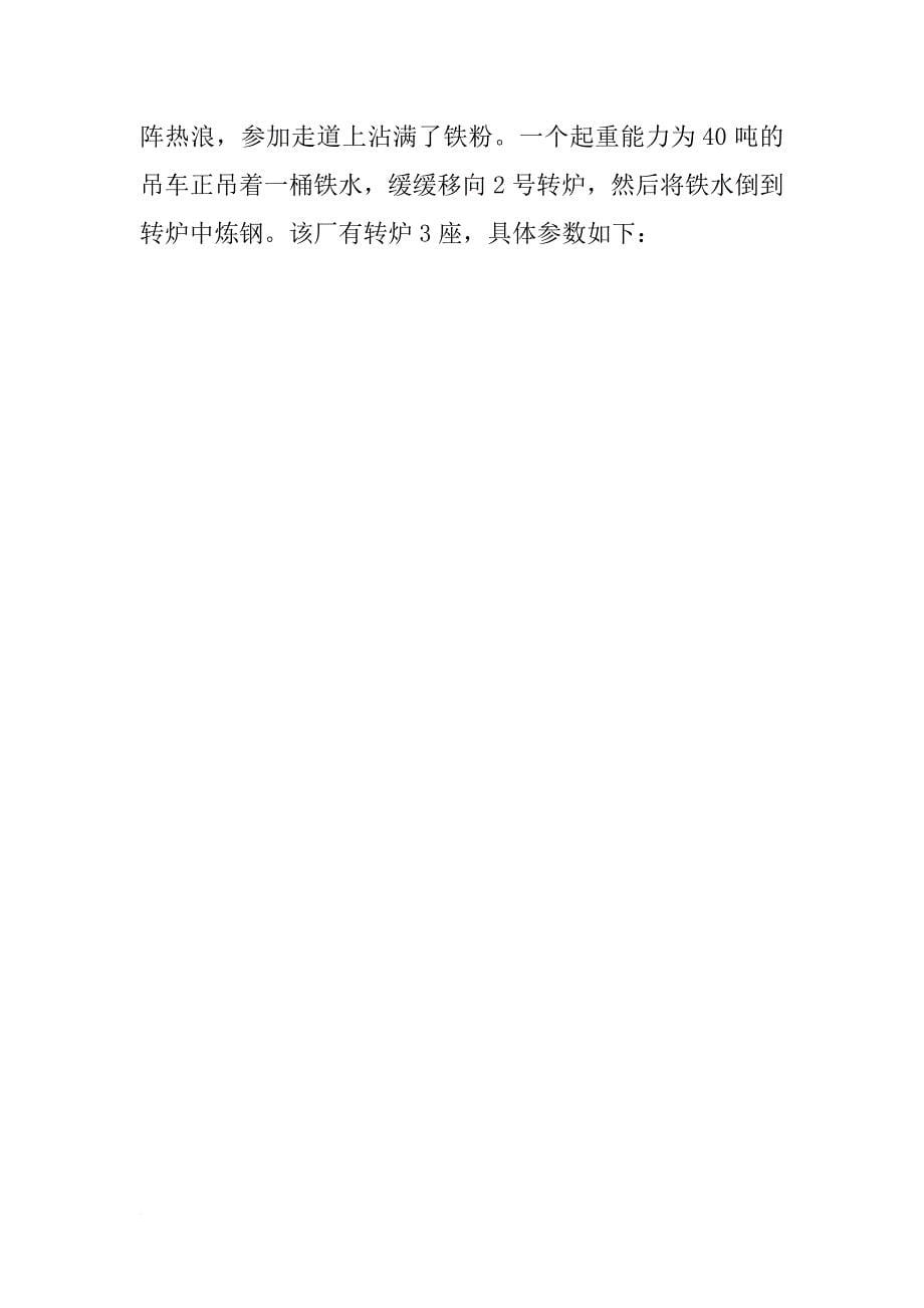 如何写上海宝钢钢铁厂实习报告例文_第5页