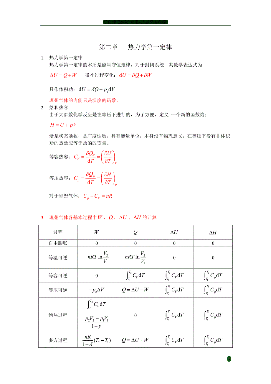 物理化学 傅献彩版 知识归纳_第4页