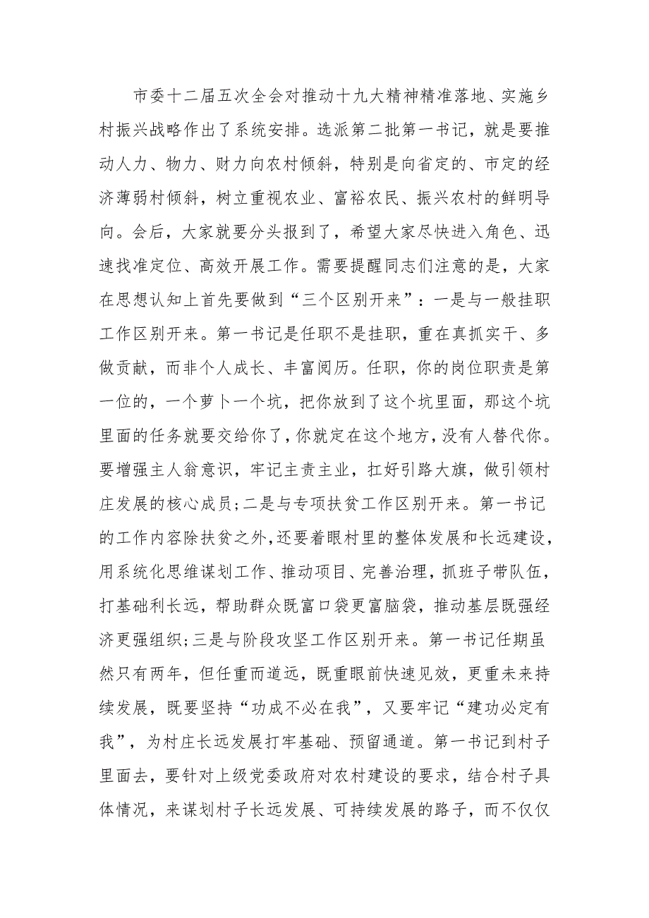 某某领导在全市第一书记选派工作会议上的讲话范文稿_第3页