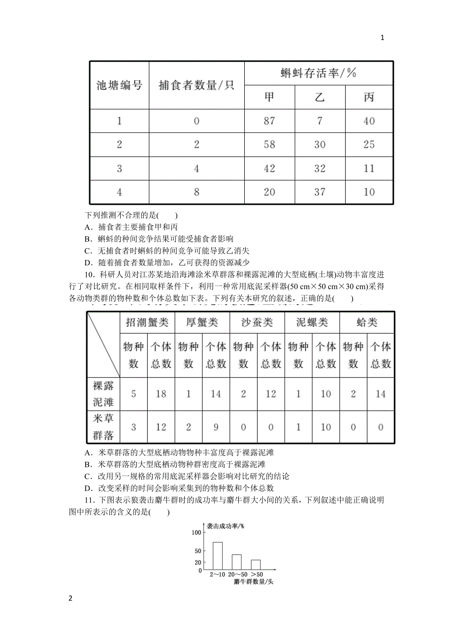 2017-2018学年高中生物人教版必修3课时达标训练：（十三）　群落的结构 Word版含解析_第3页