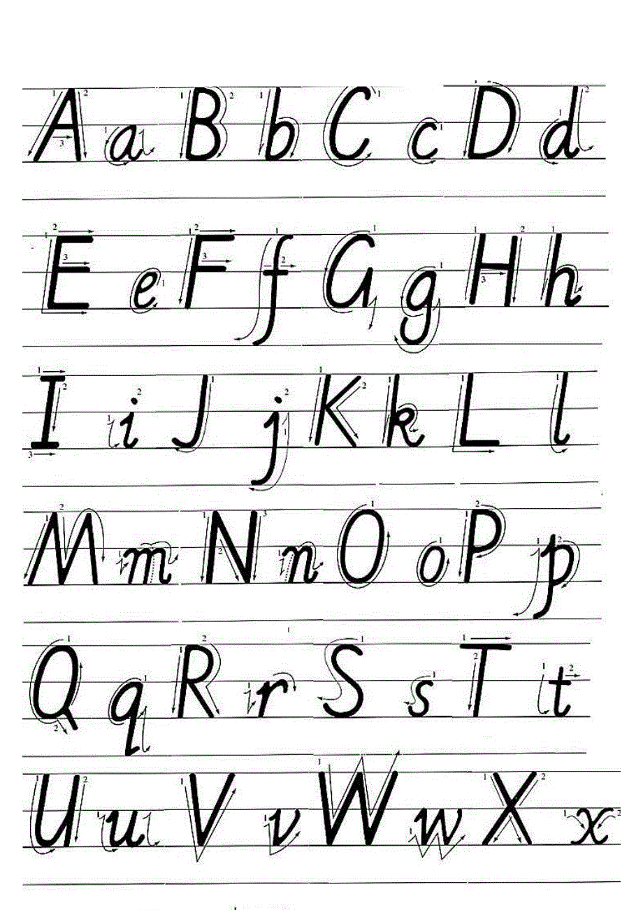 26个英文字母大小写和手写的标准写法[1]_第2页