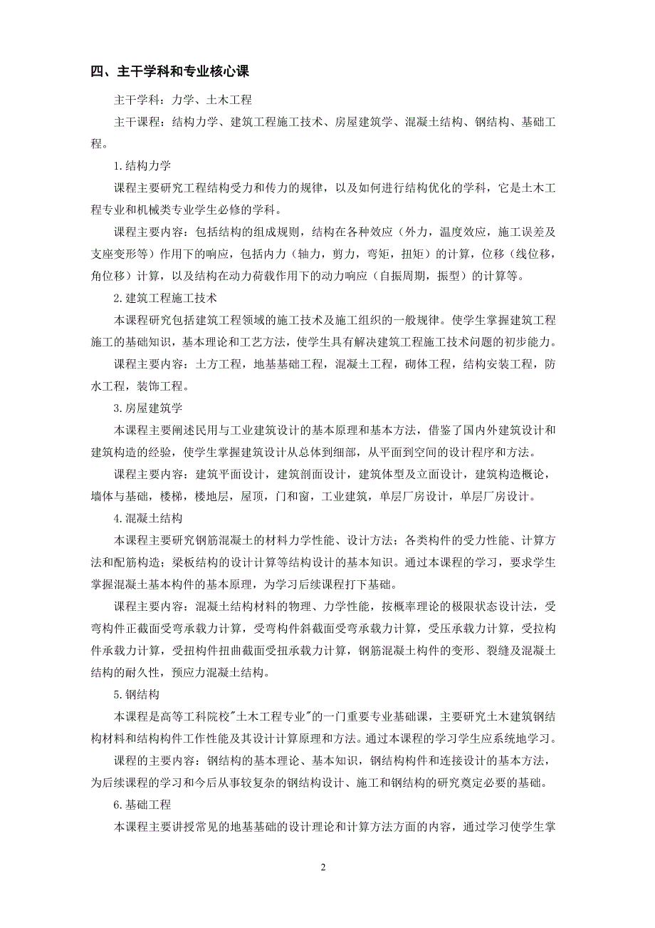土木工程人才培养方案(本科)6.22(改)_第2页