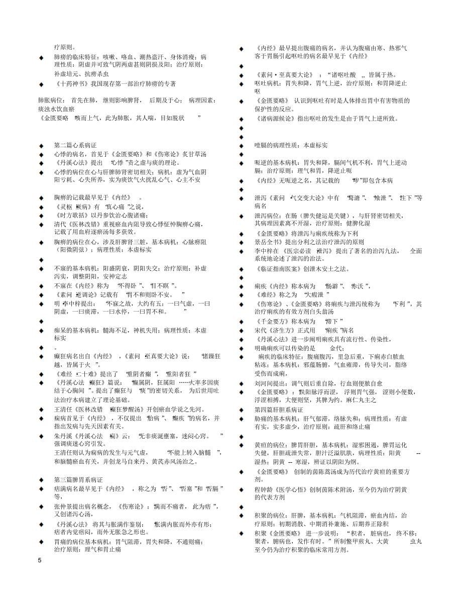 历年中医执业医师笔试考点汇总_第5页