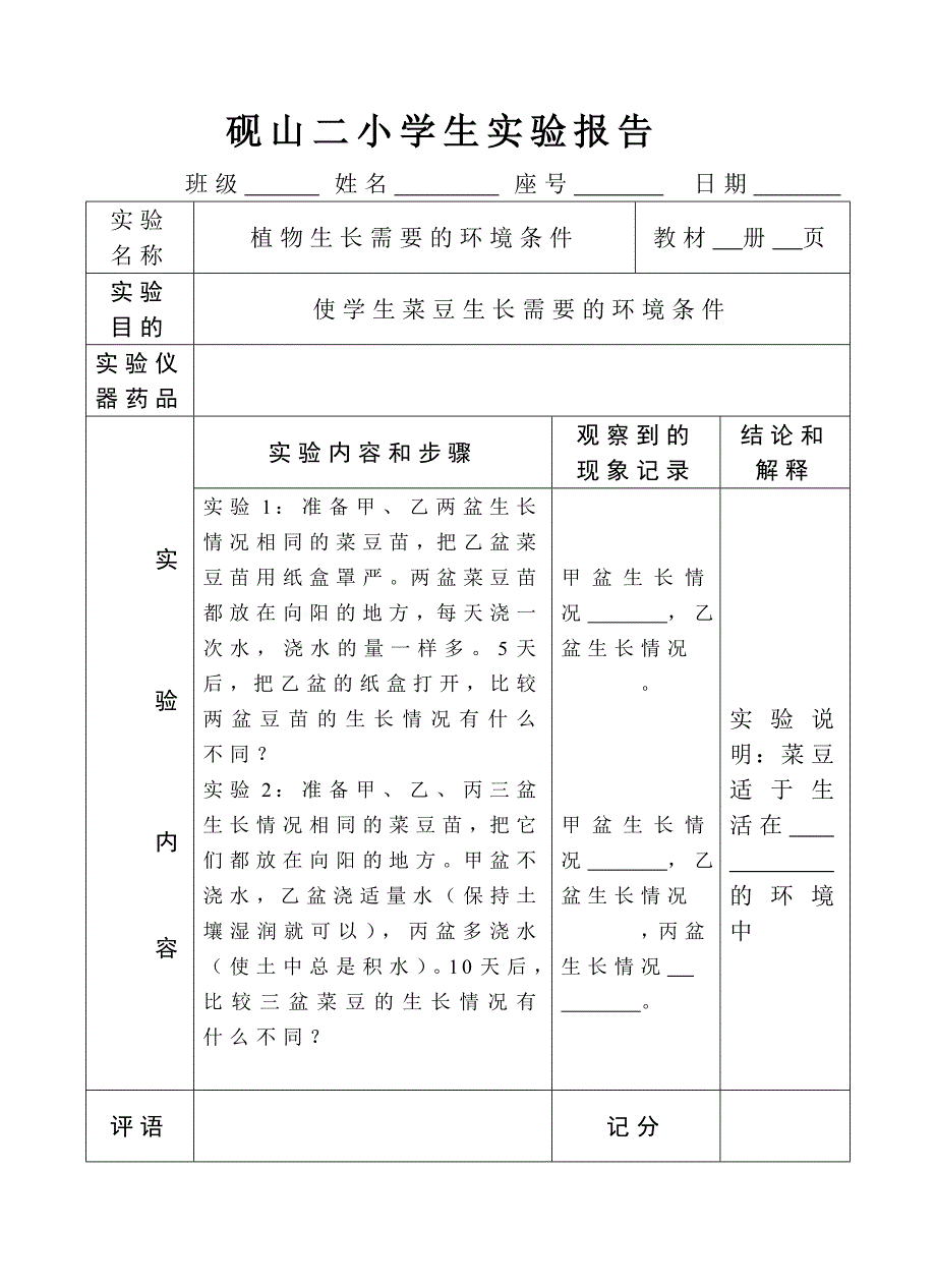 六年级科学实验报告_第2页