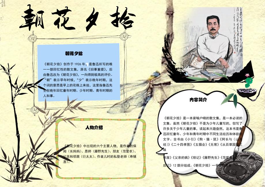 朝花夕拾小报手抄报电子小报word小报 (1)_第1页