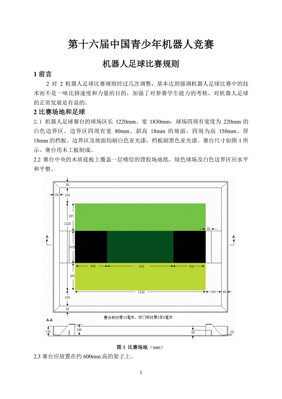 第十六届中国青少年机器人竞赛机器人足球比赛规则_第1页