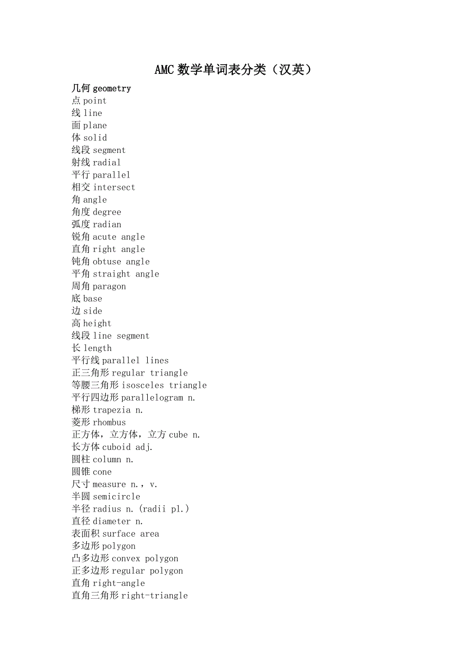 美国数学竞赛amc单词表_第1页