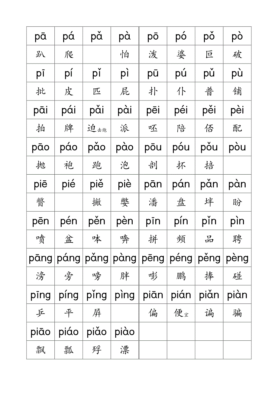 汉语拼音入门完整版(完美整理,直接打印)_第3页