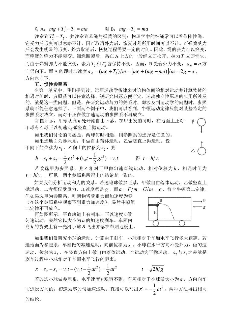 高中物理竞赛及自主招生考试动力学专题_第5页