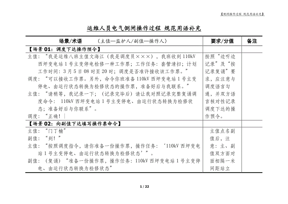 运维人员电气倒闸操作过程规范用语补充_第1页