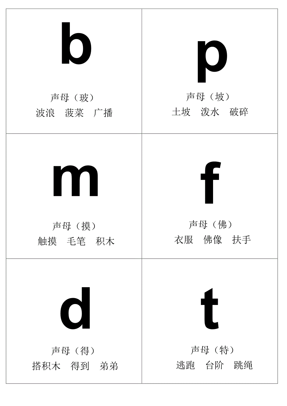 小学汉语拼音字母卡闪卡-(可a4纸直接打印)_第1页