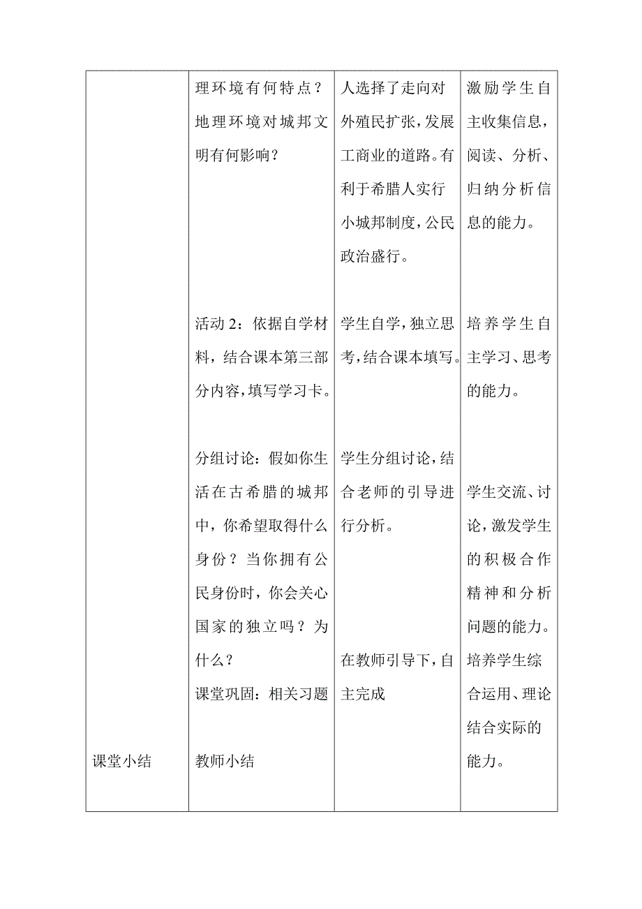 教学设计必修一第5课爱琴文明与古希腊城邦制度_第4页