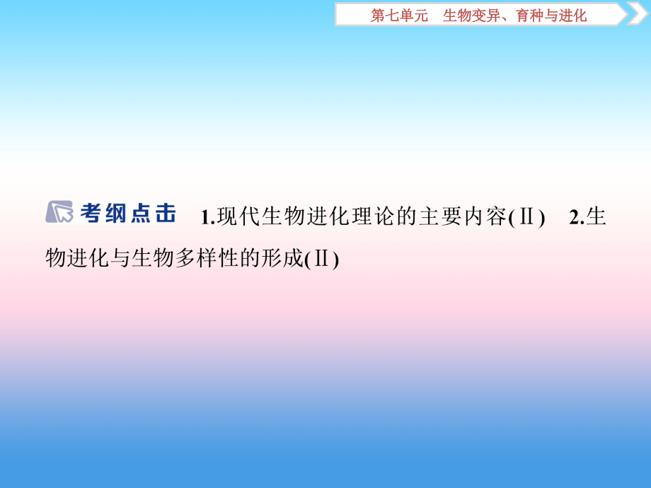 2019届高考生物（人教版）一轮总复习课件：第7单元 生物变异育种与进化 第24讲 现代生物进化理论_第2页