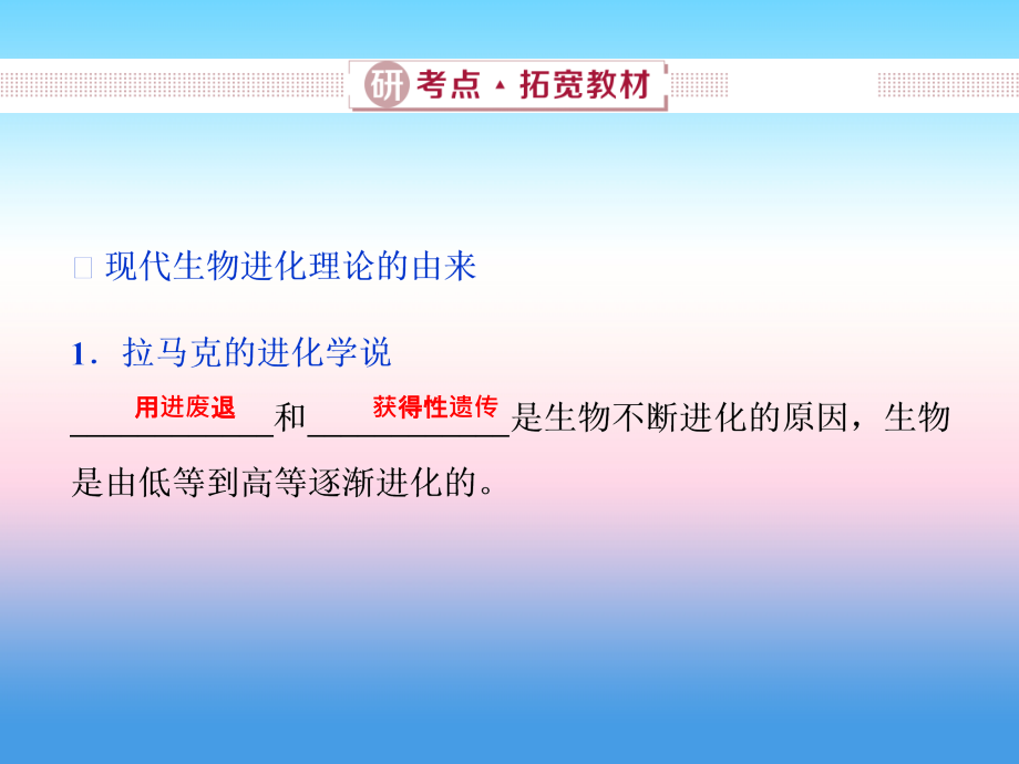 2019届高考生物（人教版）一轮总复习课件：第7单元 生物变异育种与进化 第24讲 现代生物进化理论_第3页