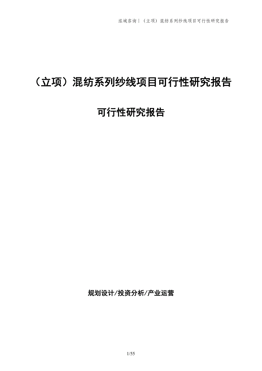 （立项）混纺系列纱线项目可行性研究报告_第1页