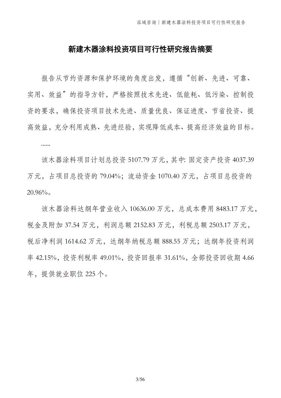 新建木器涂料投资项目可行性研究报告_第3页