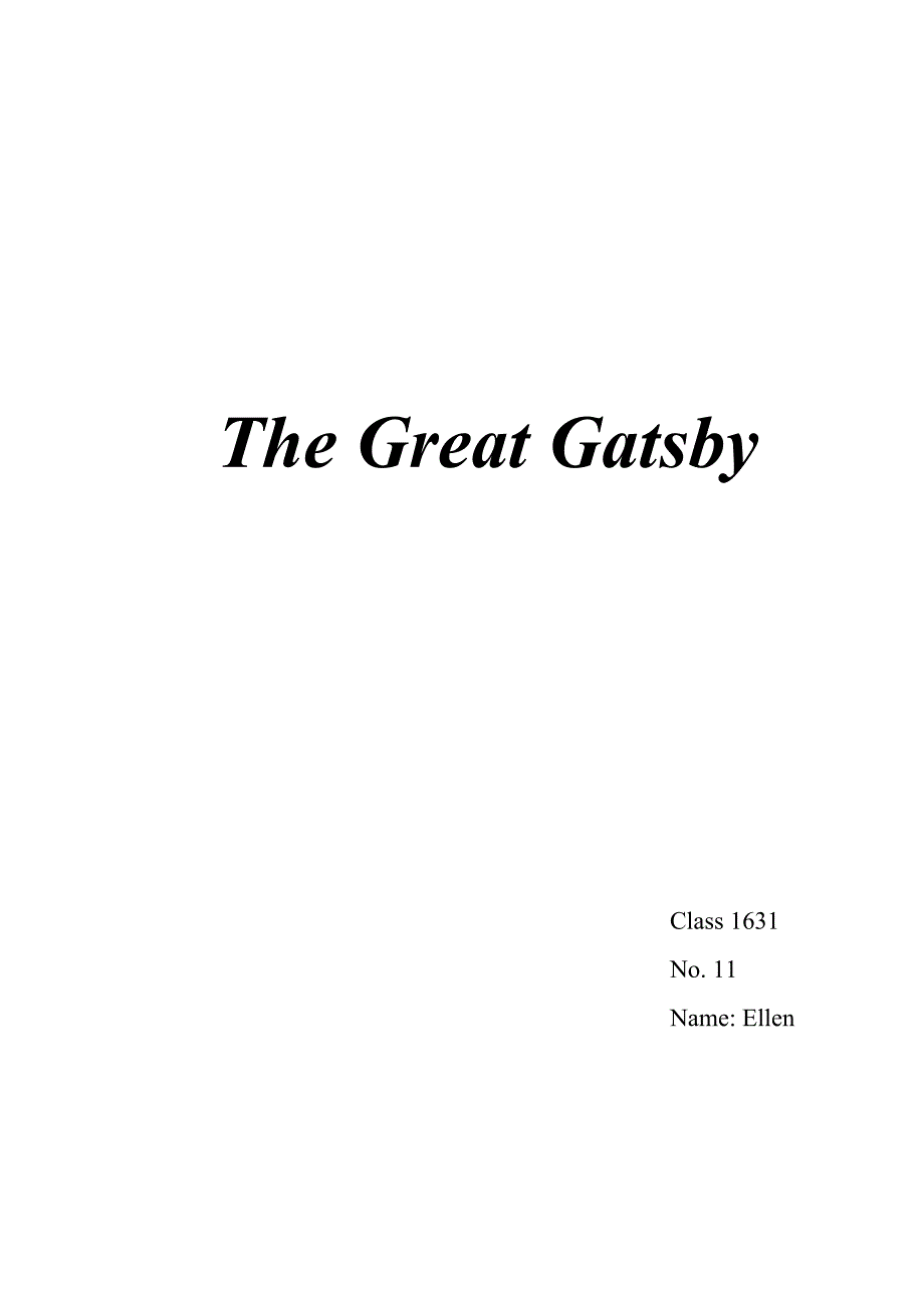 Reading Review of The Great Gatsby_第1页