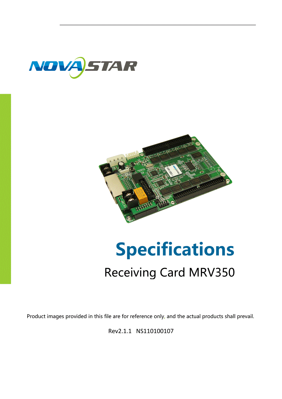 诺瓦科技透明LED显示屏接收卡MRV350规格书英文版_第1页