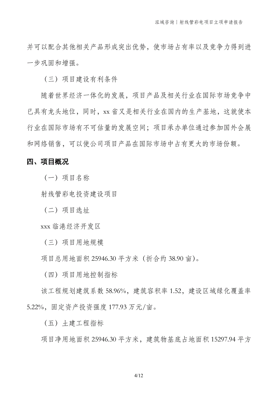 射线管彩电项目立项申请报告_第4页