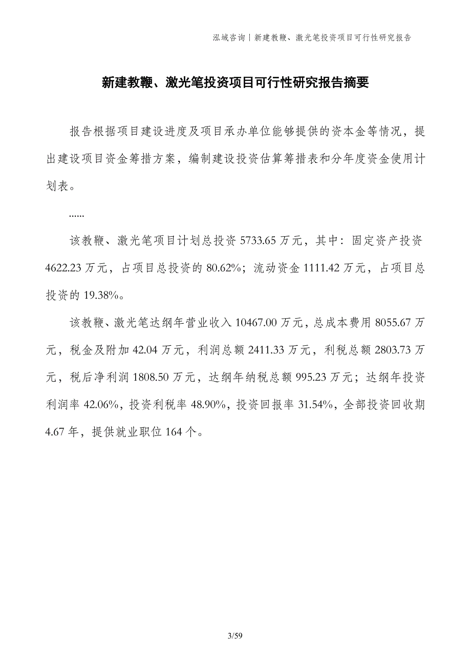 新建教鞭、激光笔投资项目可行性研究报告_第3页