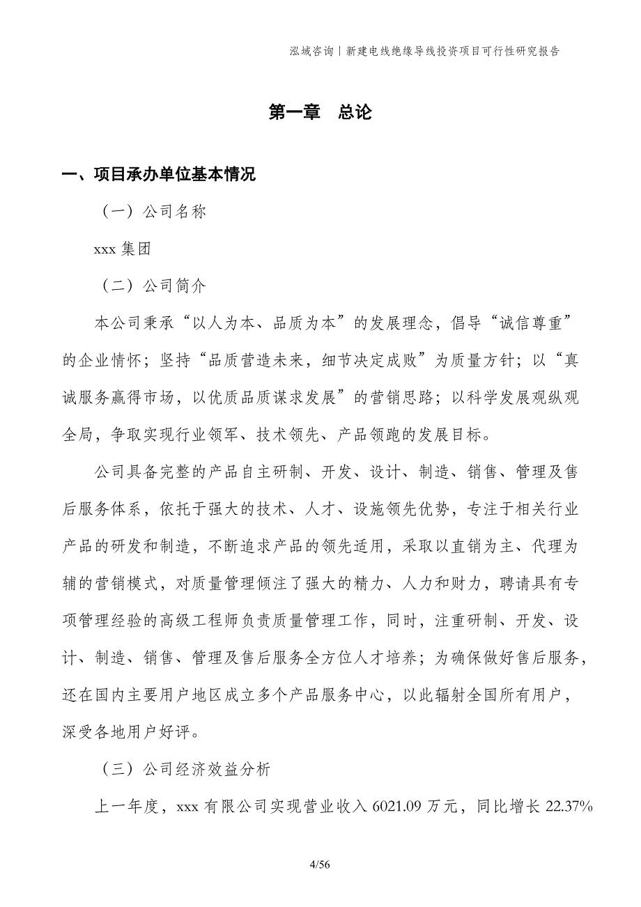 新建电线绝缘导线投资项目可行性研究报告_第4页