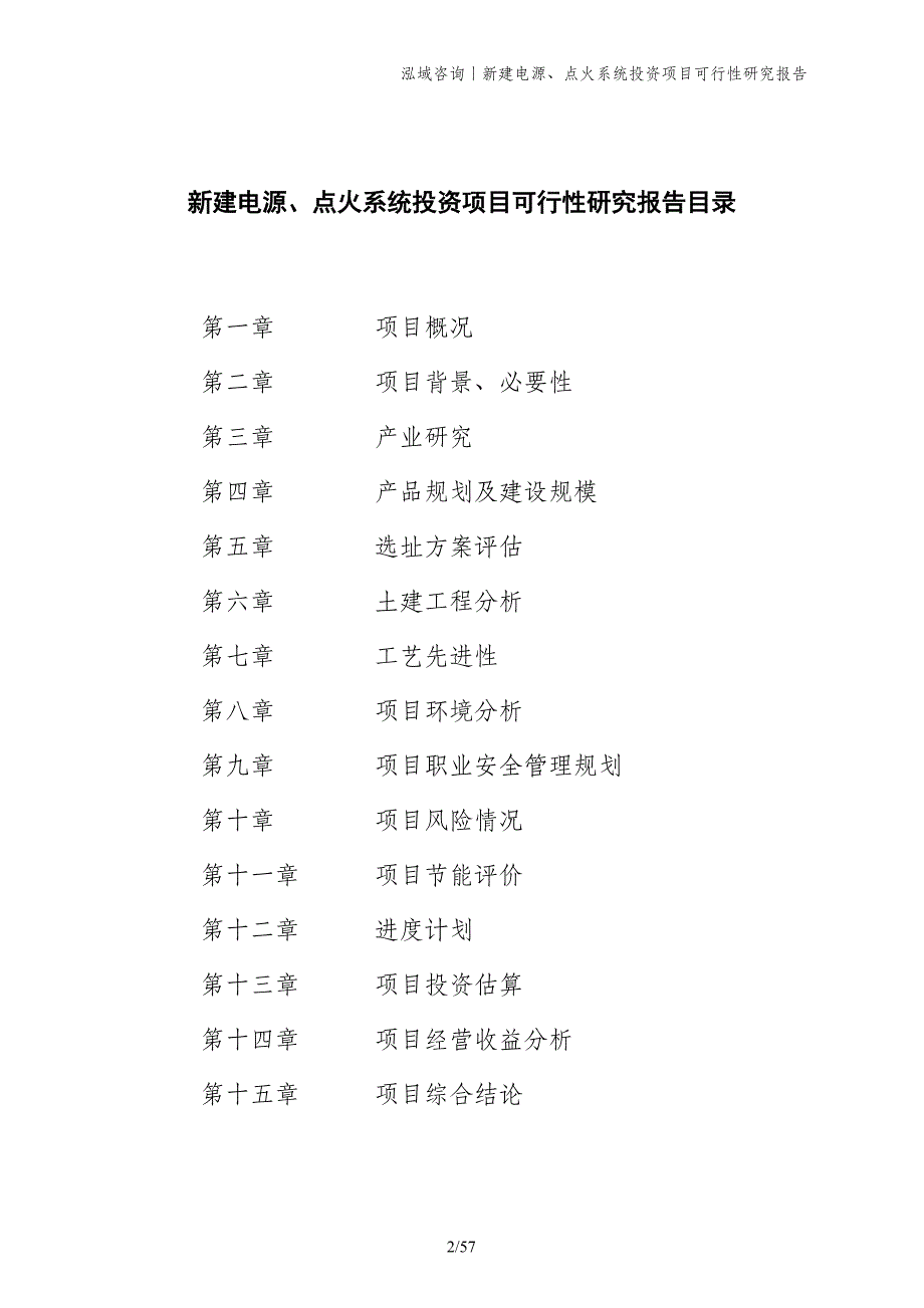 新建电源、点火系统投资项目可行性研究报告_第2页