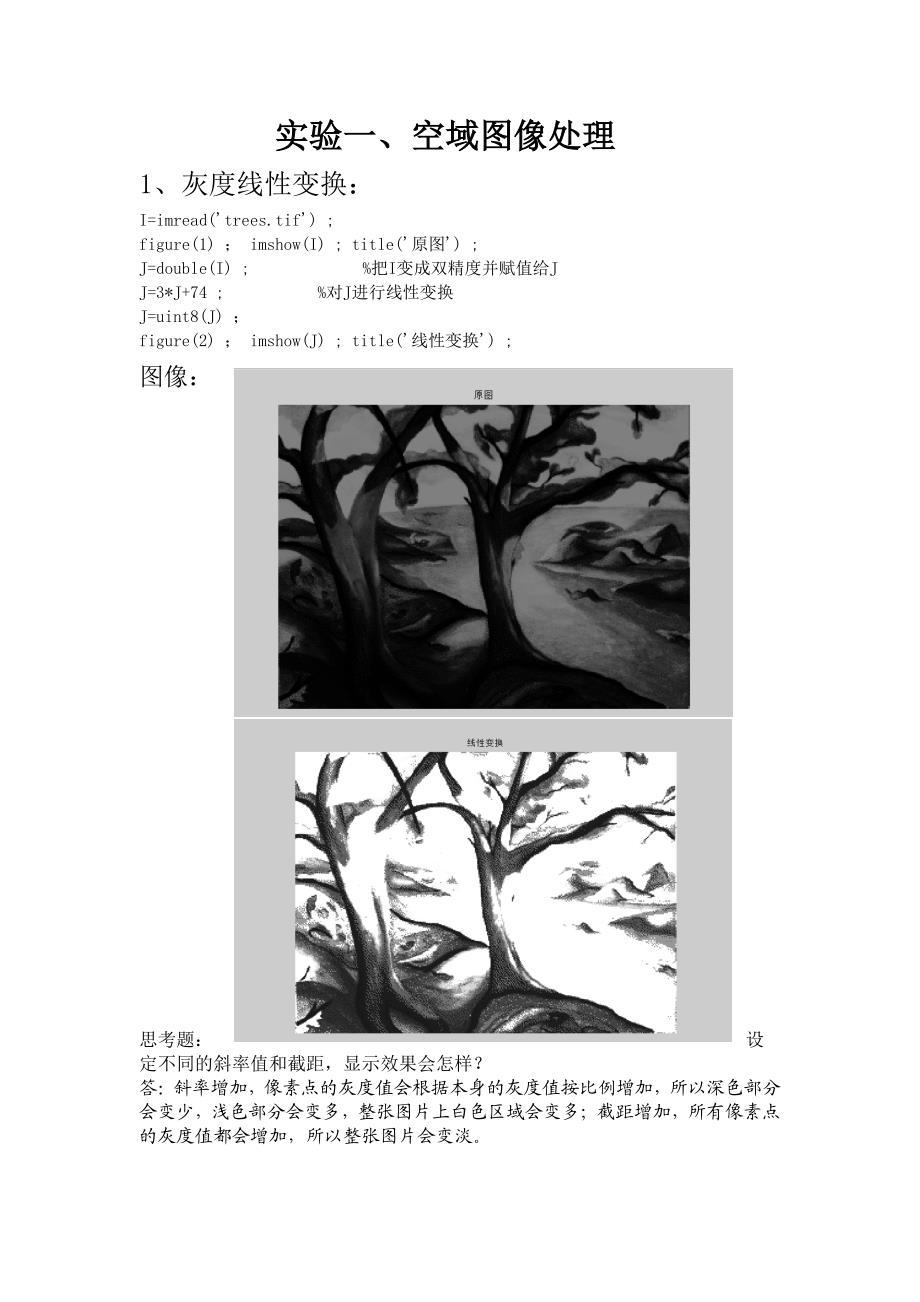 湖南大学医学影像学实验之matlab图像处理实验报告_第1页