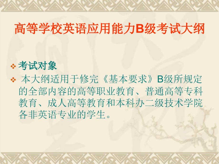 高等学校英语应用能力B级考试大纲辅导课件_第2页