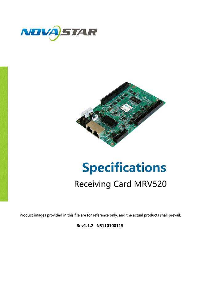 诺瓦科技LED透明屏接收卡MRV520详细参数说明书英语版