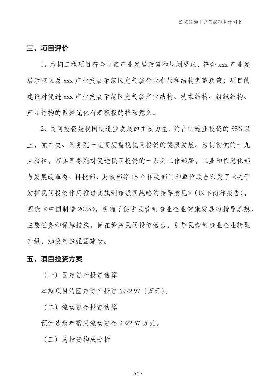 充气袋项目计划书_第5页