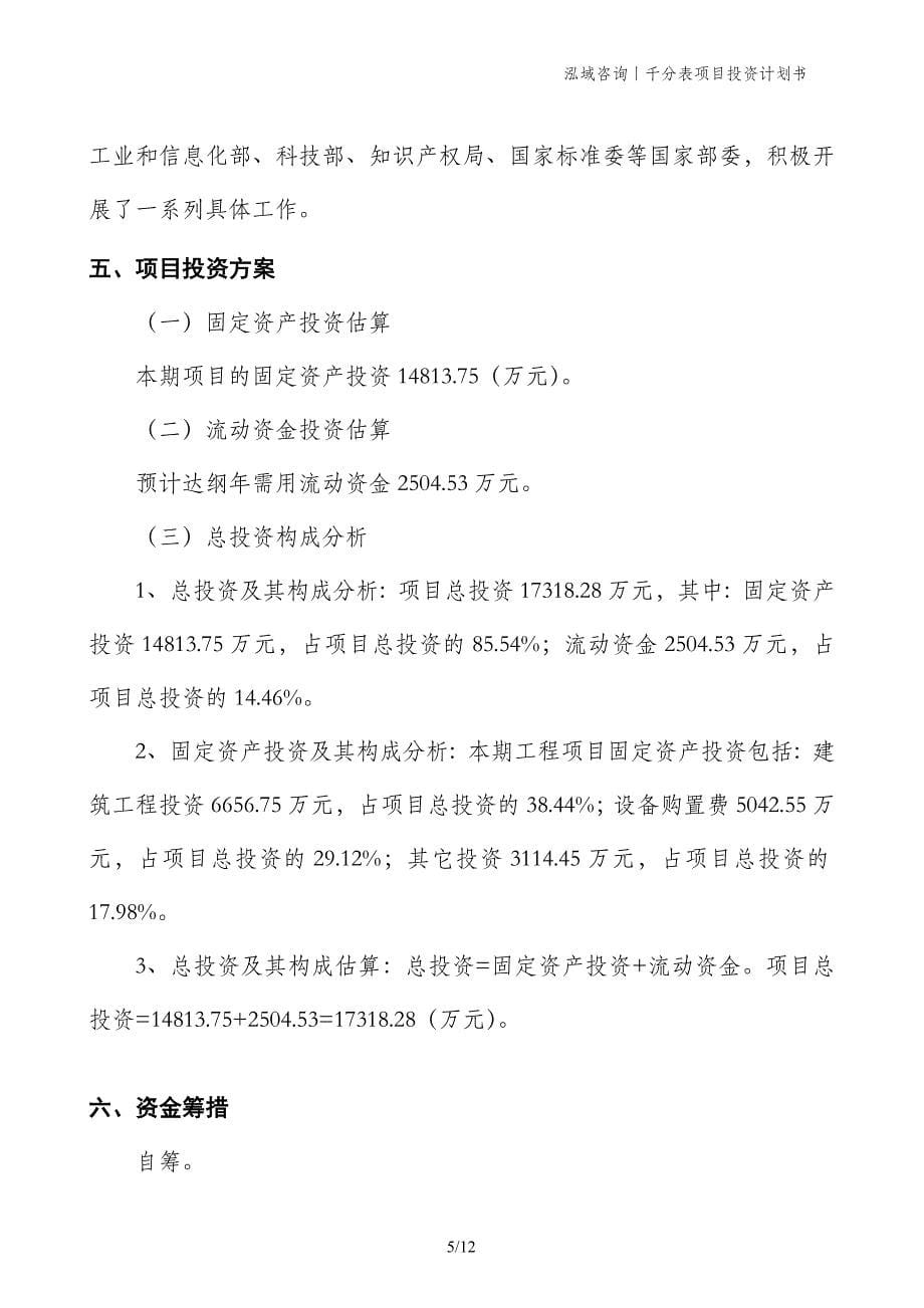 千分表项目投资计划书_第5页