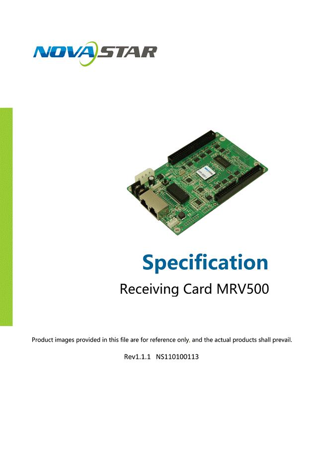 诺瓦科技LED透明屏接收卡MRV500详细参数说明书英语版